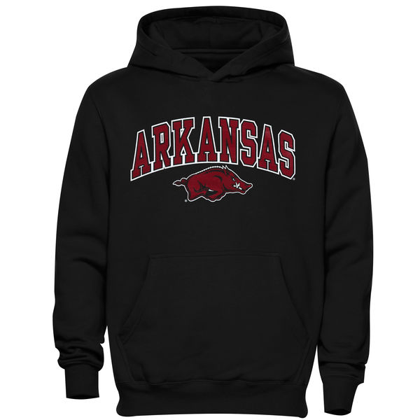 Men NCAA Arkansas Razorbacks Midsized Pullover Hoodie Black